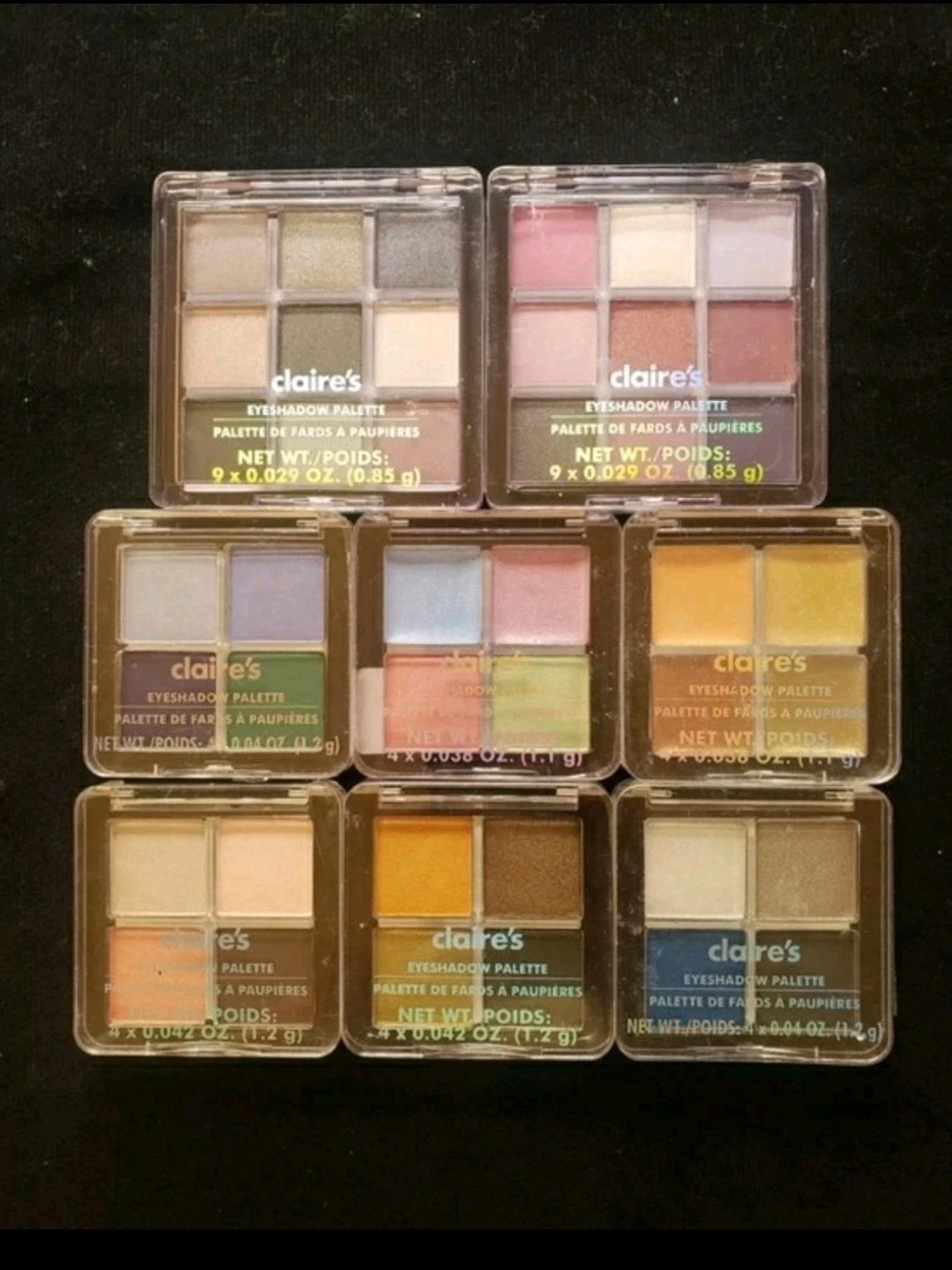 Claire's Eyeshadow Palettes Bundle, Lot Of 8